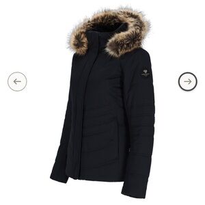 Obermeyer Black Jacket with Fur-Trimmed Hood